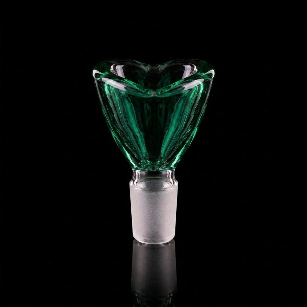 Flower Bowl Pipe Attachment - Heart Bowl - 14 mm Male - Image 3