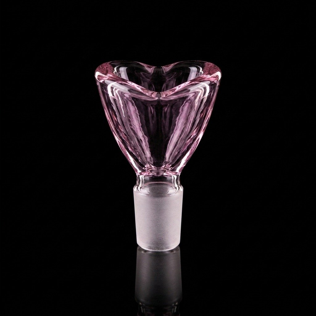 Flower Bowl Pipe Attachment - Heart Bowl - 14 mm Male - Image 5